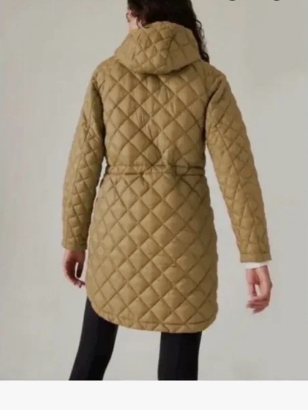 NWT Athleta Whisper Featherless Parka size small gold - Picture 3 of 4